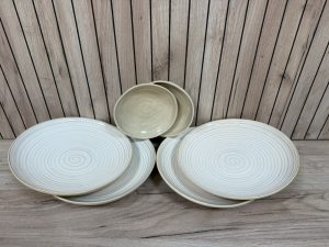 Juego de platos de cerámica «Spiral Cream» – 6 unidades