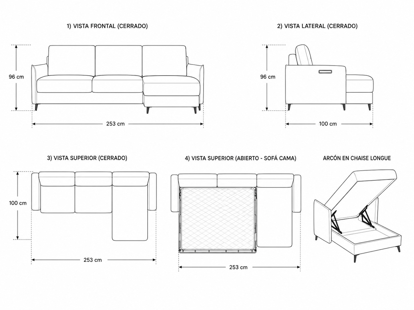 Sofá cama rinconero GL-275 - Imagen 14